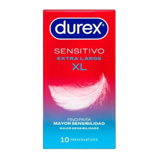 Durex Sensitivo XL x 10 – Preservativos Extra Lubrificados e Mais Largos