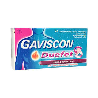 Gaviscon Duoefet Frutos Vermelhos 24 comprimidos mastigáveis