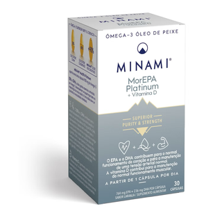 MorEPA Platinum 90% Ômega-3 com Vitamina D3 – 30 Cápsulas