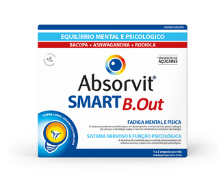 Absorvit SMART B.OUT 20 Ampolas - Fadiga Mental e Bem-Estar Psicológico