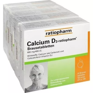 Calcio+Vit D3 Ratioph 1500mg+400UI 20comp eferv