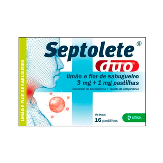 Septolete Duo Limão e Flor de Sabugueiro 3 mg + 1 mg – 16 Pastilhas