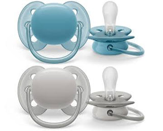 Philips Avent Chupeta 6-18 meses x2 - Ultra Soft (Azul e Cinzento)