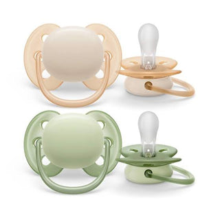 Philips Avent Chupeta 0-6 meses x2 - Ultra Soft (Bege e Verde)