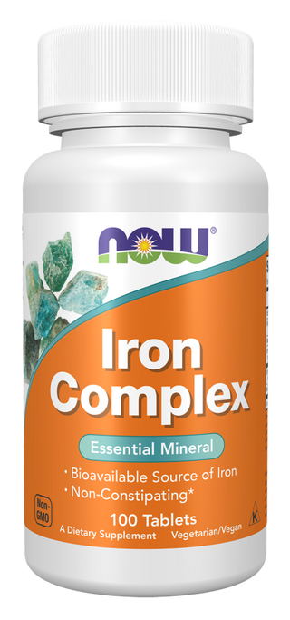 NOW Iron Complex x 100 Comprimidos - Ferro de Alta Absorção