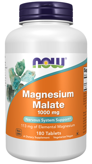 NOW Magnesium Malate 1000mg x 180 Comprimidos - Energia e Função Muscular