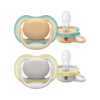 Philips Avent Chupeta 0-6 meses x2 - Ultra Air (Cinza e Bege)