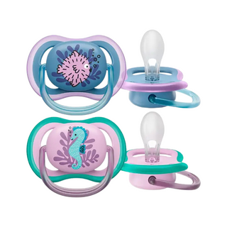 Philips Avent Chupeta 6-18 meses x2 - Ultra Air Lilás (Peixe e Cavalo Marinho)