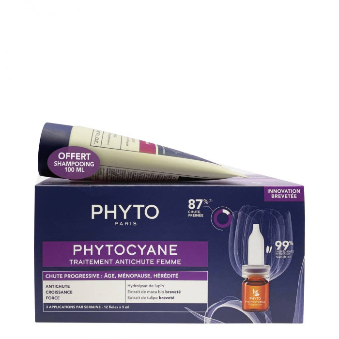 Phyto Phytocyane Mulher Pack Ampolas Queda Progressiva + Champô