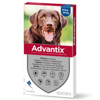 Advantix Cães 25-40Kg Pipetas 4ml x 4