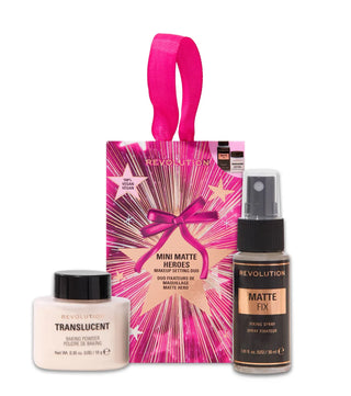 Makeup Revolution Coffret Mini Matte Heroes – Pó & Spray Fixador