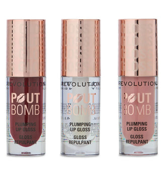 Makeup Revolution Trio Pout Bomb Lipgloss 3x4.6mL – Brilho & Volume
