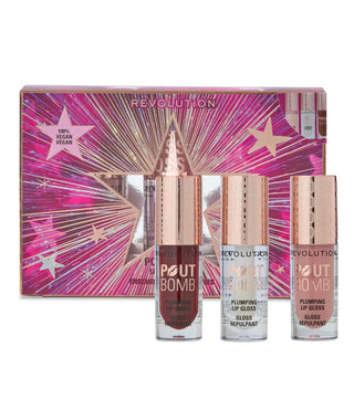 Makeup Revolution Trio Pout Bomb Lipgloss 3x4.6mL – Brilho & Volume