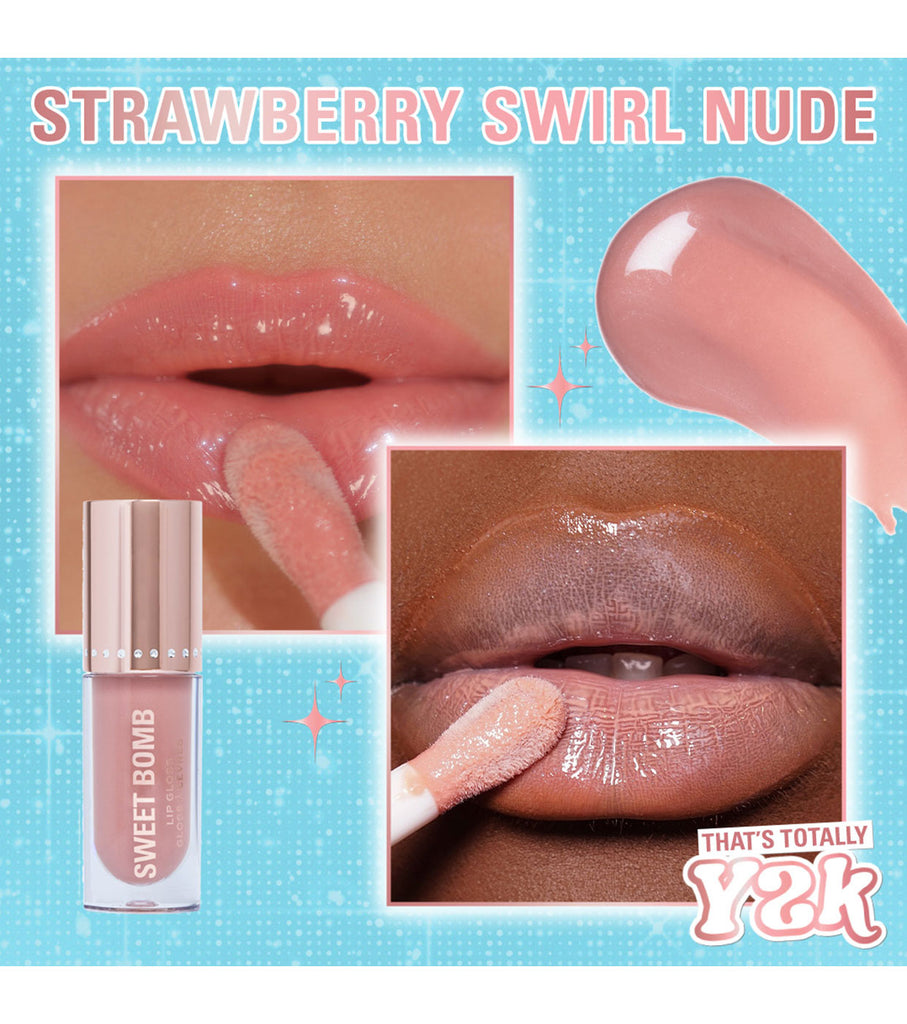 Makeup Revolution *Y2K Baby* Gloss Sweet Bomb - Strawberry Swirl Nude