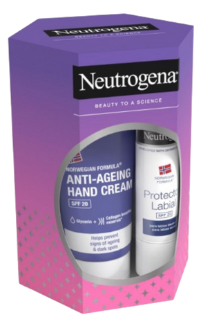 Neutrogena PACK Creme de Mãos Antienvelhecimento SP20 75mL OFERTA Stick Labial SPF20