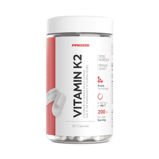 Vitamina K2 MK-7 de Prozis (200 mcg, 60 cápsulas) – Huesos y coagulación sanguínea