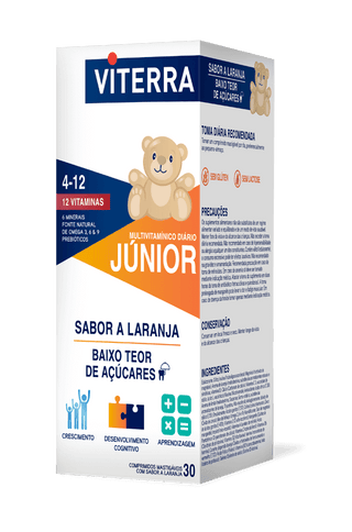 Viterra Junior Laranja 4-12 anos x 30 Comprimidos Mastigáveis