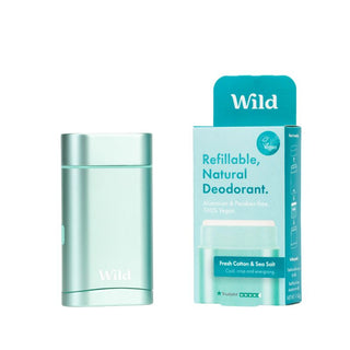 Wild Desodorizante Natural Caixa + Recarga - Algodão Fresco e Sal Marinho 40g
