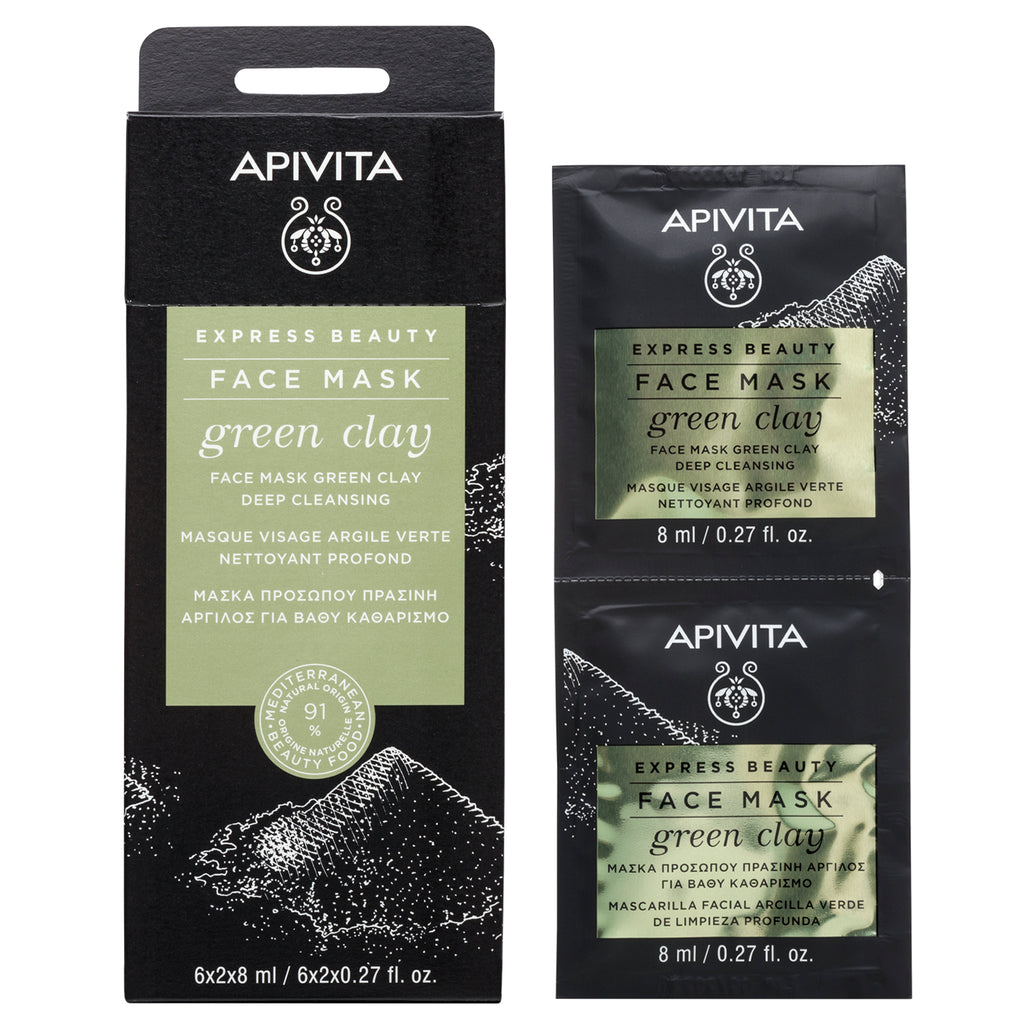 Apivita Express Beauty Máscara Limpeza Profunda De Argila Verde 2x8 mL