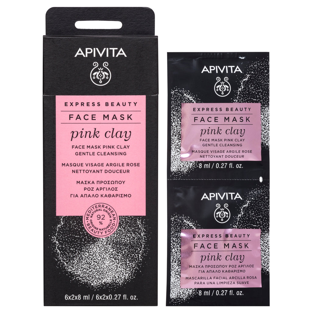 Apivita Express Beauty Máscara Limpeza Suave De Argila Rosa 2x8 mL