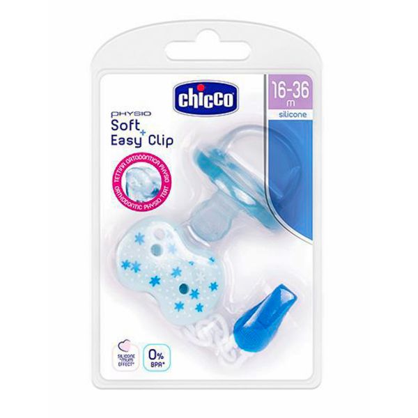 Chicco Pack Chupeta PhysioSoft  + Easy Clip 16-36m Azul
