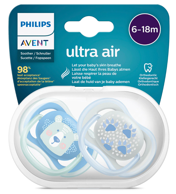 Philips Avent Chupetas Ultra Air 6-18 meses Menino