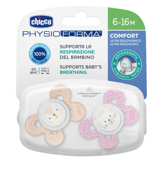 Chicco Chupeta Physio Comfort 6-16 meses Rosa Sortido x2