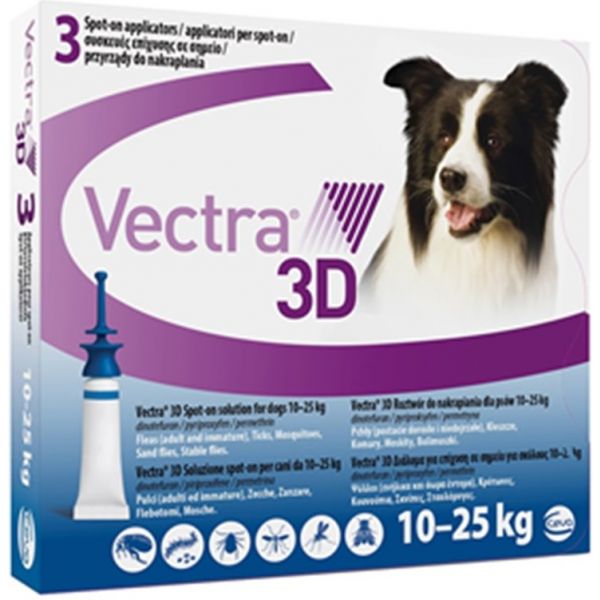 Vectra 3D Antiparasitário Cão 10-25Kg x3 unidades