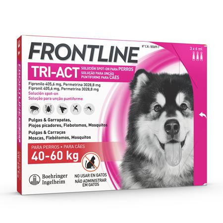 Frontline Tri-Act Cão 40-60kg 6 mL x 3 pipetas