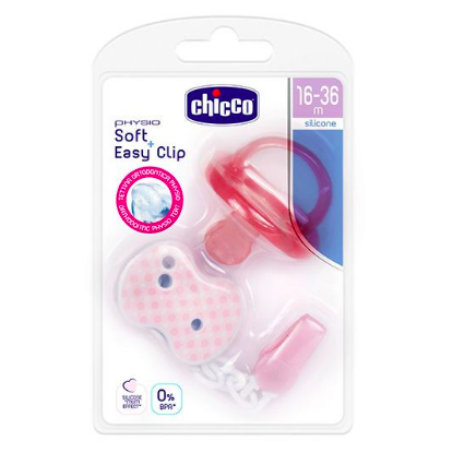 Chicco Pack Chupeta PhysioSoft + Easy Clip 16-36m Rosa