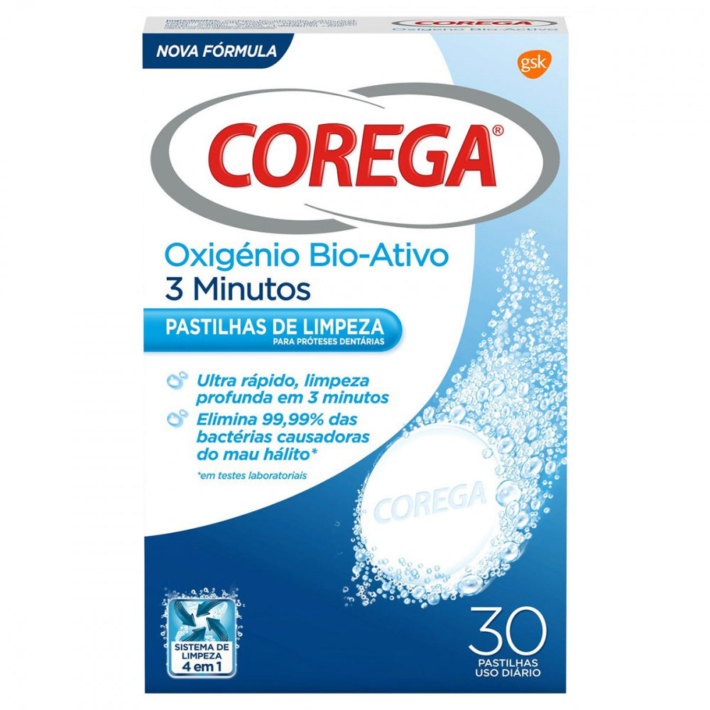 Corega Bio Activo Pastilhas Prótese X 30