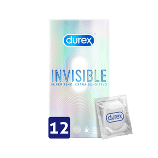 Durex Preservativo Invisible Extra Lubrificantes x 12 unidades