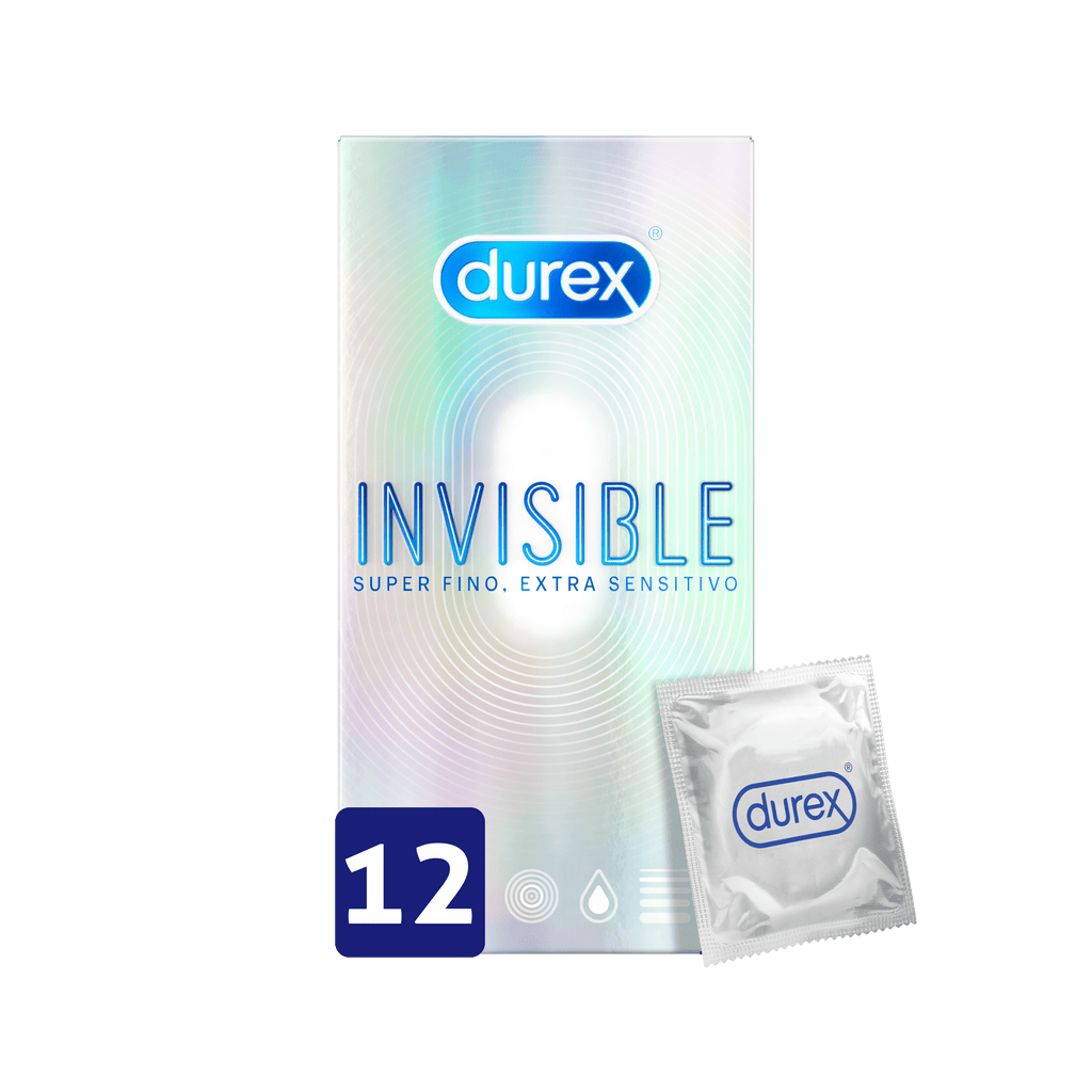 Durex Preservativo Invisible Extra Lubrificantes x 12 unidades