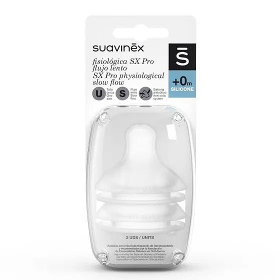 Suavinex Sx Pro Tetina Fisiológica +0 meses Fluxo Lento x2