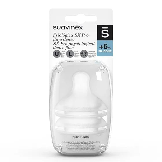 Suavinex Sx Pro Tetina Fisiológica +6 meses Fluxo Rápido x2 