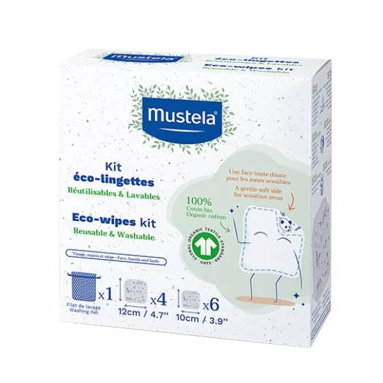 Mustela Bebé Kit Toalhetes Eco Reutilizáveis x 10 Unidades
