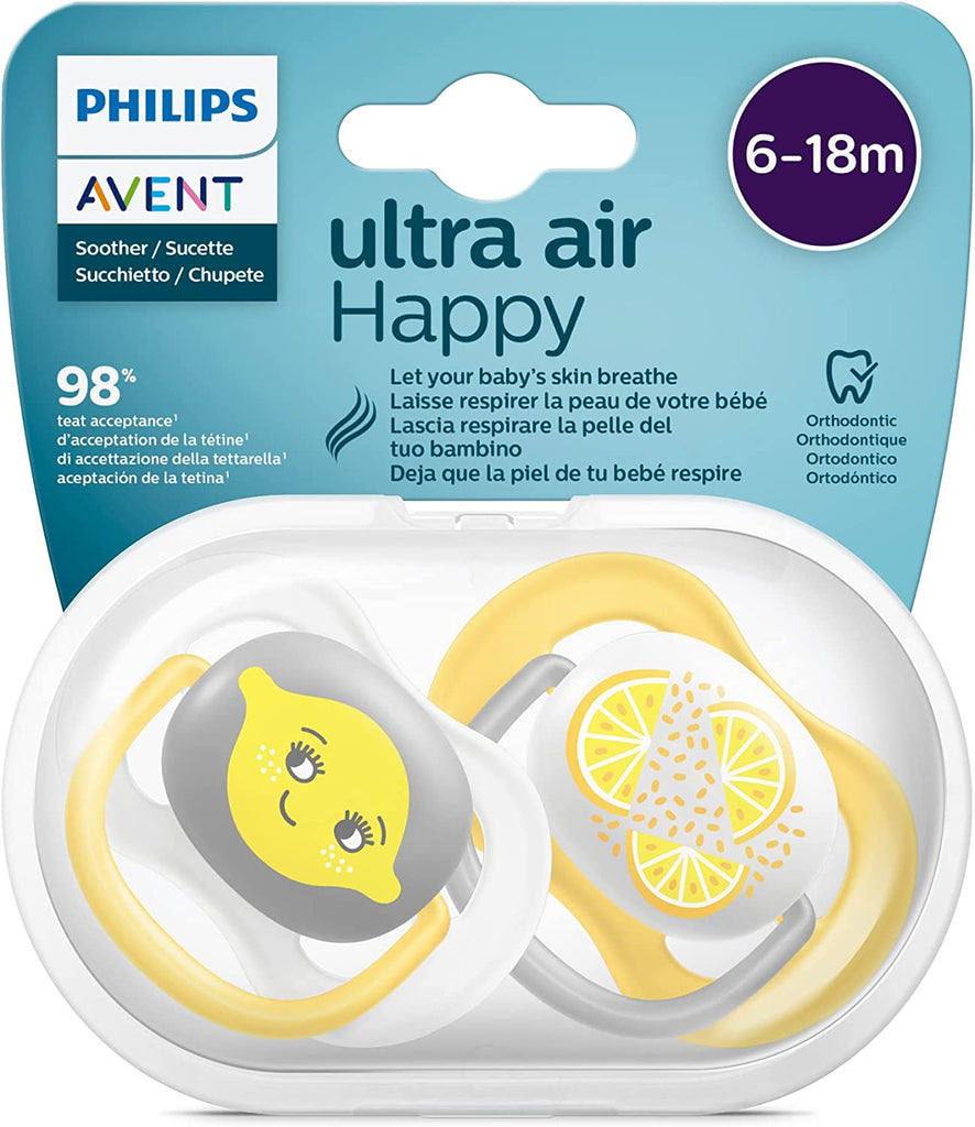 Philips Avent Chupetas Ultra Air Happy 6-18 meses Frutas x2