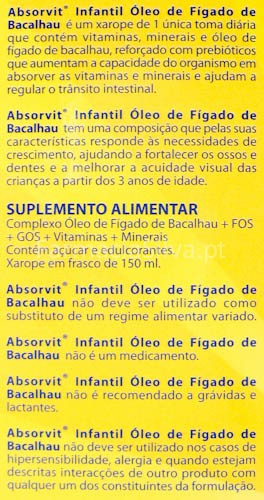 Absorvit Infantil Óleo de Fígado de Bacalhau 150 mL