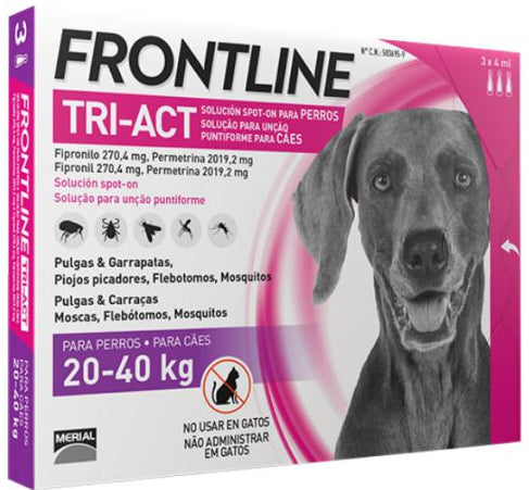 Frontline Tri-Act Cão 20-40kg 4mL x 3 pipetas