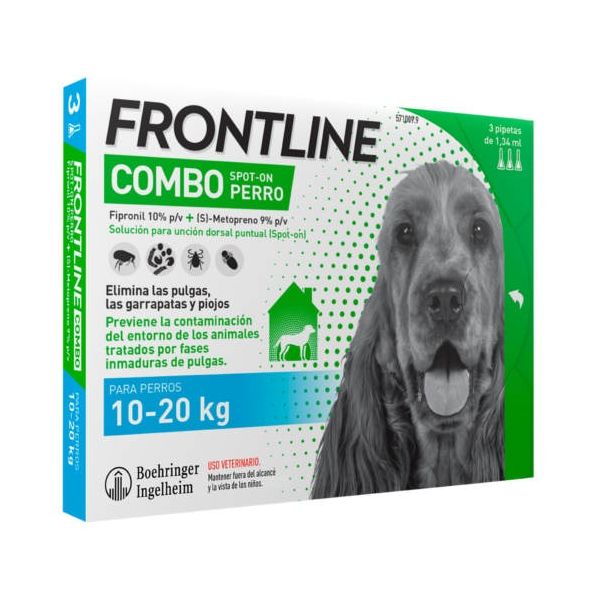 Frontline Combo Cão 10-20kg 1,34 mL x 3 Pipetas