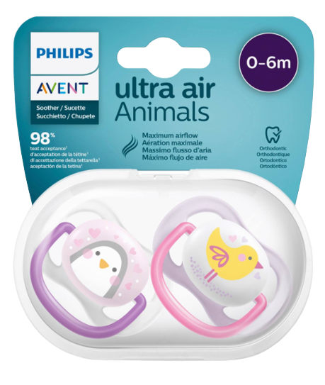 Philips Avent Chupetas Ultra Air Animals 0-6 meses Pinguim e Pássaro