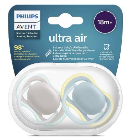Philips Avent Chupetas Ultra Air +18 meses Neutra x2
