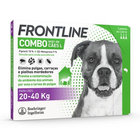 Frontline Combo Cão 20-40kg 2,68 mL x 3 pipetas