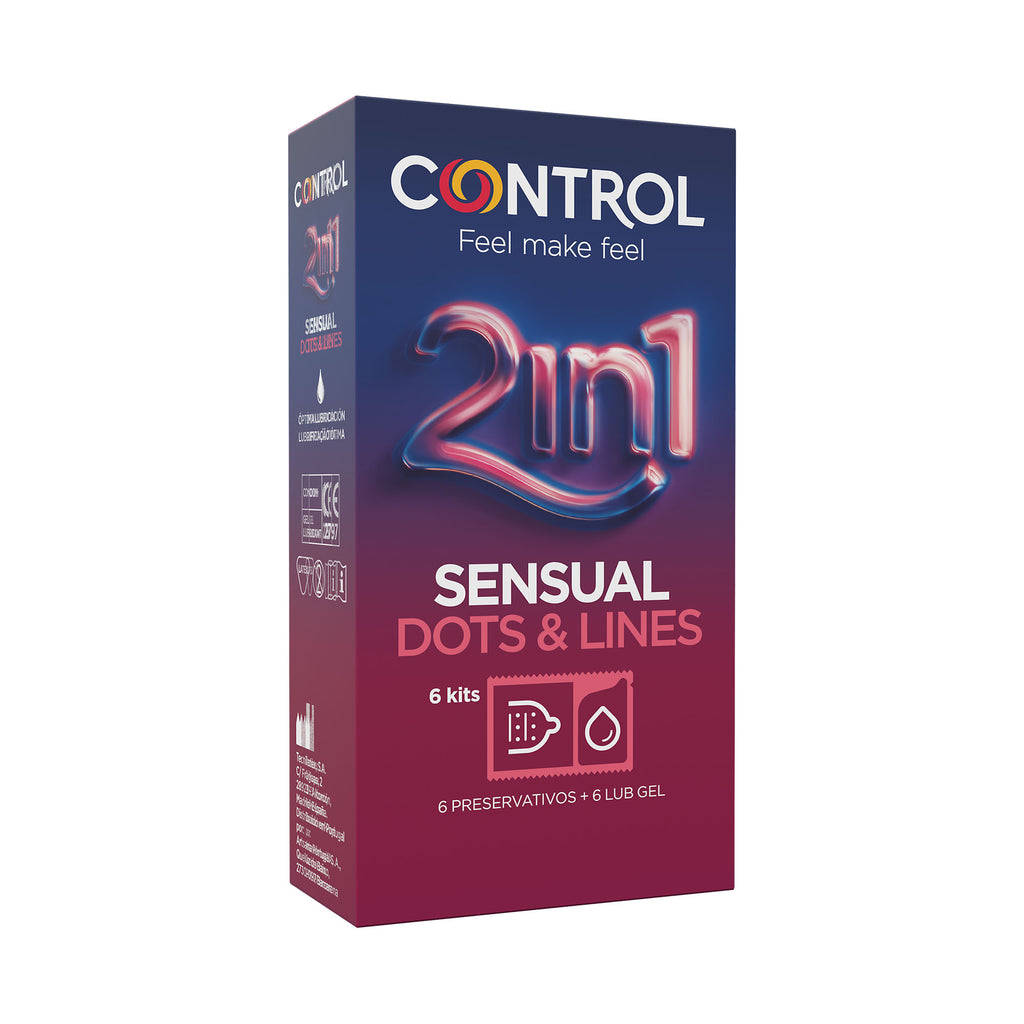 Control Sensual Dots and Lines 2in1 x 6 unidades
