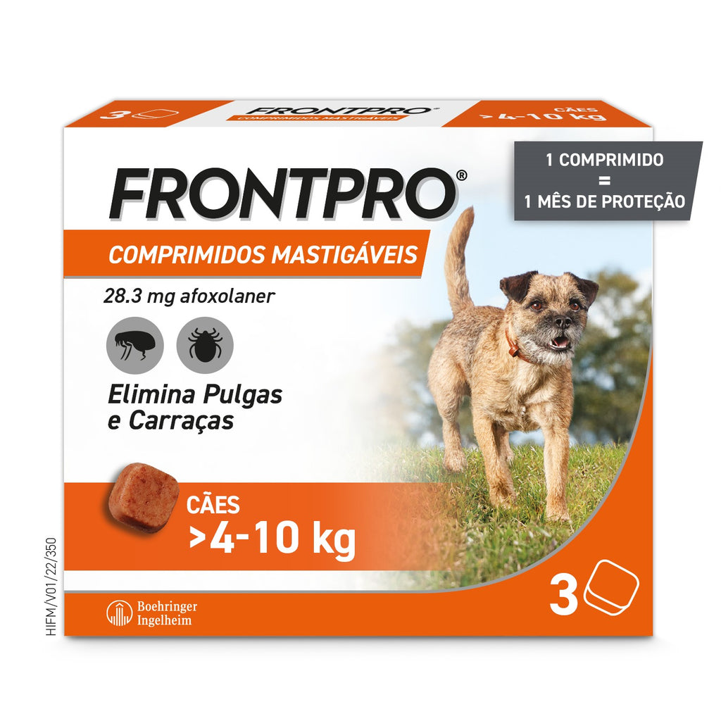 FRONTPRO Comprimidos Mastigáveis, Cão (>4-10KG), 3 Unidades