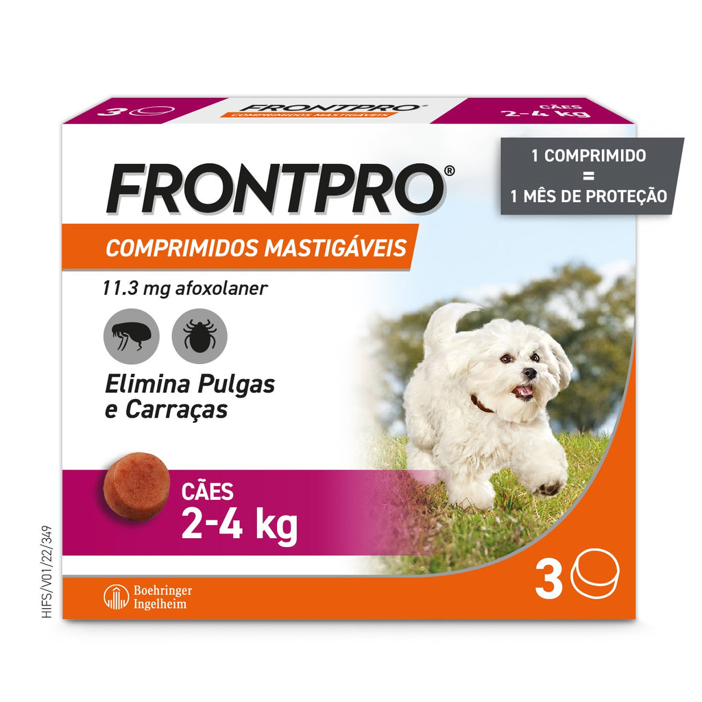 FRONTPRO Comprimidos Mastigáveis, Cão (2-4KG), 3 Unidades