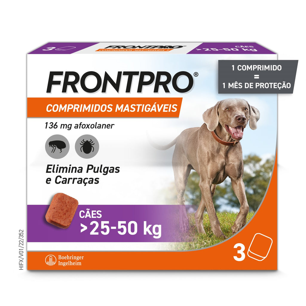 FRONTPRO Comprimidos Mastigáveis, Cão (>25-50KG), 3 Unidades