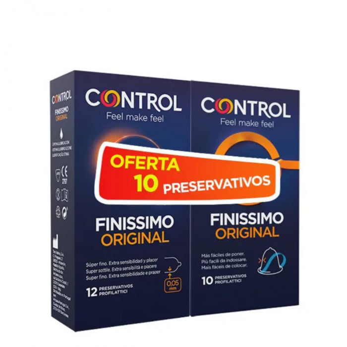 Control Pack Finissimo Original 12 Preservativos + OFERTA Finissimo Easy Way 10 Preservativos