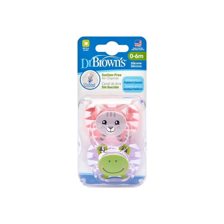 Dr Browns Chupeta Prevent Animal 0-6m Silicone Menina