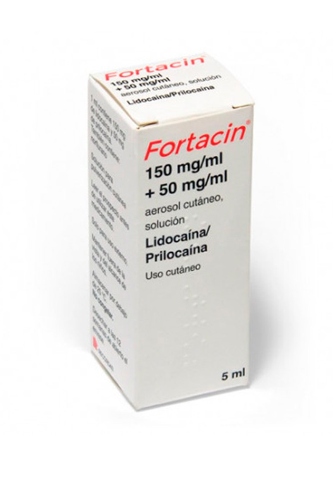 Fortacin 150 mg/ml + 50 mg/ml solução de spray de pele 1 garrafa 5 ml